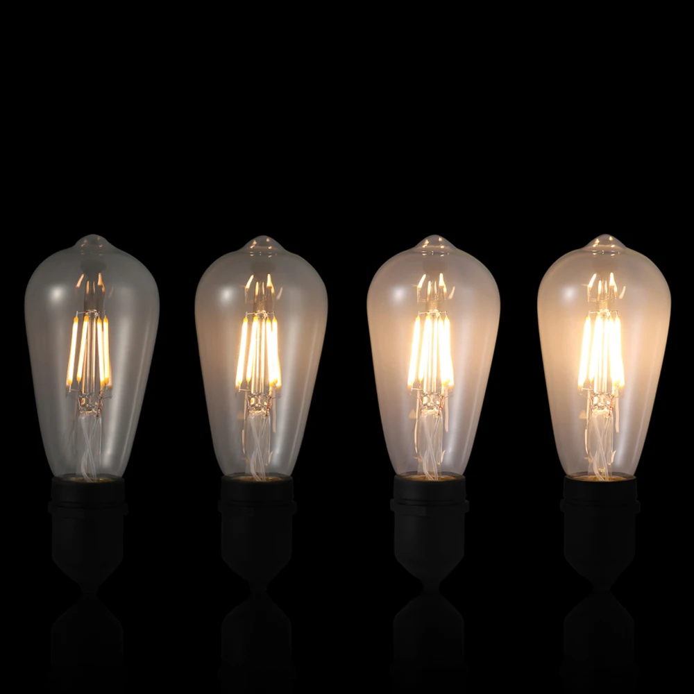 Zanflare LED Bulb ST64 Filament Lamp Set Of 6 E26 Base Crystal-Clear Glass Bulbs With High Quality Transmitter | Лампы и освещение