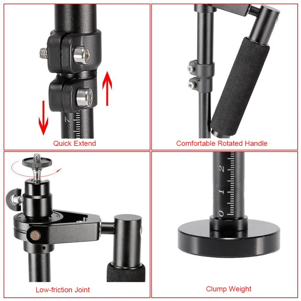 Ручной портативный стабилизатор для видеосъемки с регулируемой длиной