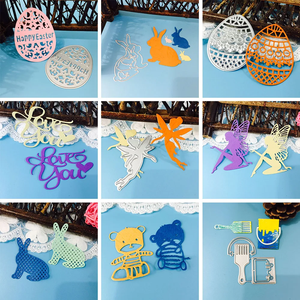 Happy Easter/Rabbit/Elf металлические трафареты для пресс-формы для Скрапбукинг фото украшение для альбома Тисненные карты Изготовление поделок своими руками