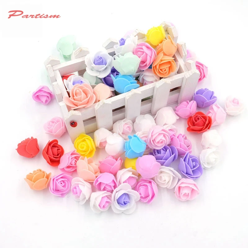 100 шт./лот 3 см мини пенополиэтилен роза искусственный цветок голову для Свадебные