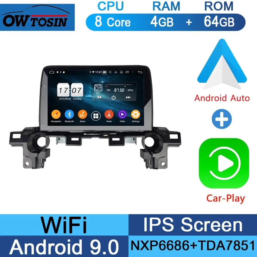 64G CarPlay Android " ips Android 9,0 Восьмиядерный 4 Гб ОЗУ+ 64 Гб ПЗУ автомобильный DVD радио gps для Mazda ATENZA CX-5 CX5- DSP CarPlay Parrot BT стерео - Цвет: 64G CarPlay Android