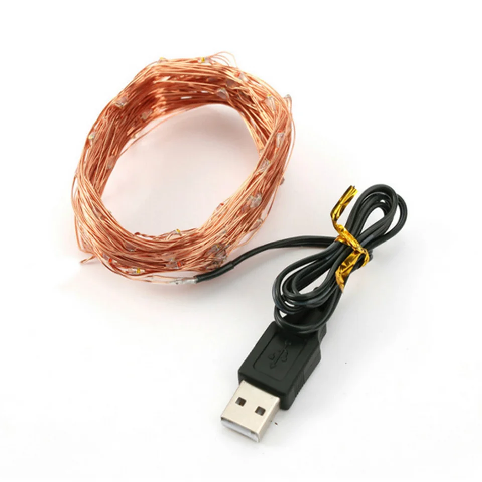 Светодиодная гирлянда 5 м 10 светодиодов В питание от USB | Лампы и освещение
