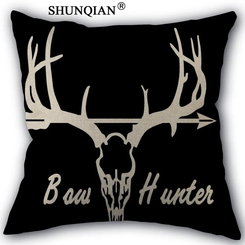 

deer painting Pillowcase Custom Cotton Linen Square Decorative Pillow Cases Cover Zippered 45x45cm one side
