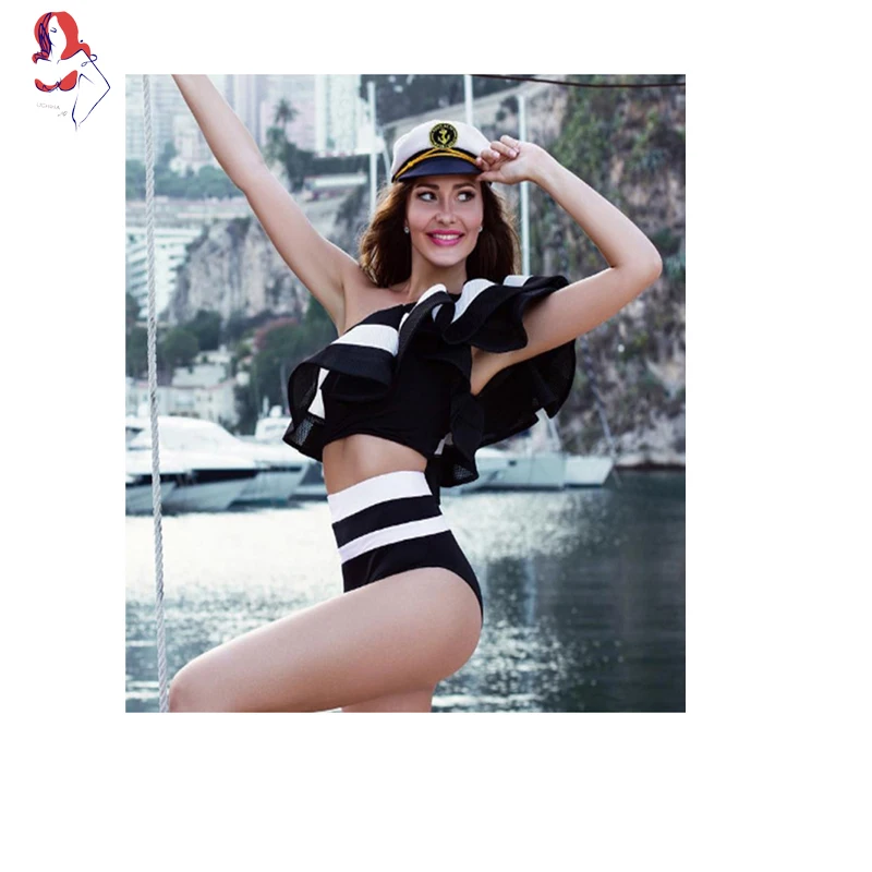 Учиха LQ сексуальный из двух частей купальные костюмы для девочек плечо белая