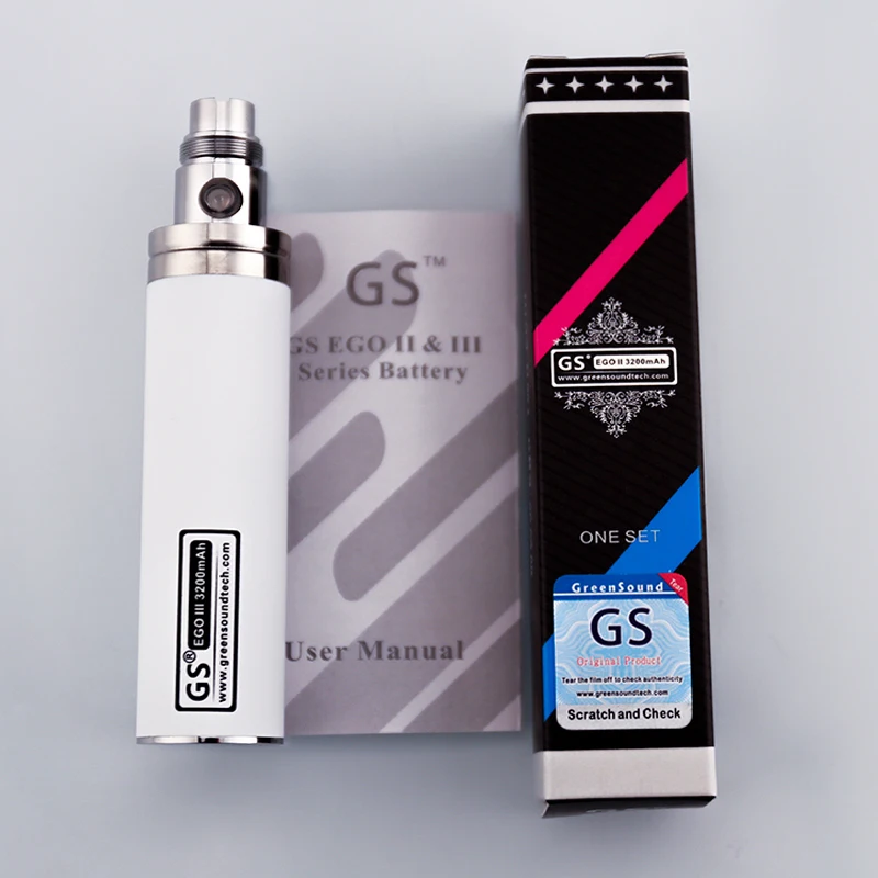 GS Ego III, 3200 мА/ч, батарея, испаритель, электронная сигарета, большая емкость, 510, подходит для M14, M16, CE4, атомайзер, электронная сигарета, 2200 мА/ч, вейп ручка