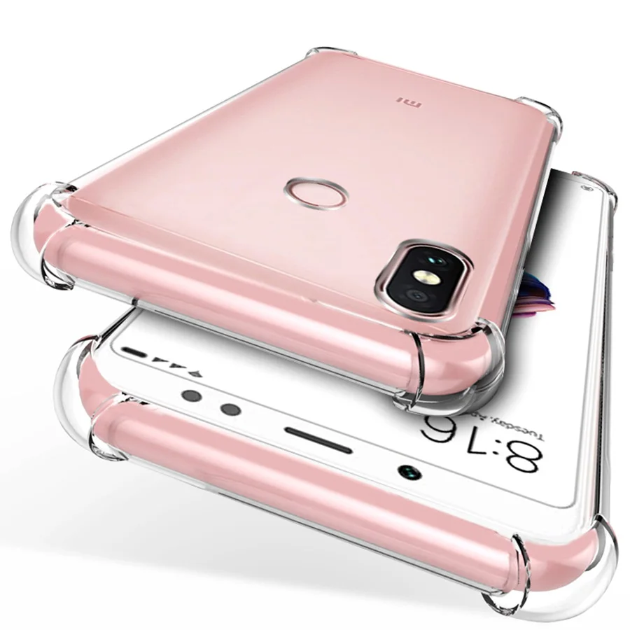 Мягкий чехол для Xiaomi Redmi Note 5 Pro противоударный прозрачный из ТПУ задней крышки
