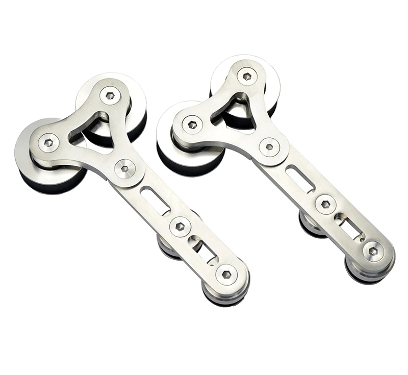 Roller set DIYHD нержавеющая сталь оборудование для раздвижной двери сарая двойной головкой полый вешалка колеса сарай трек раздвижной комплект - Цвет: Roller set