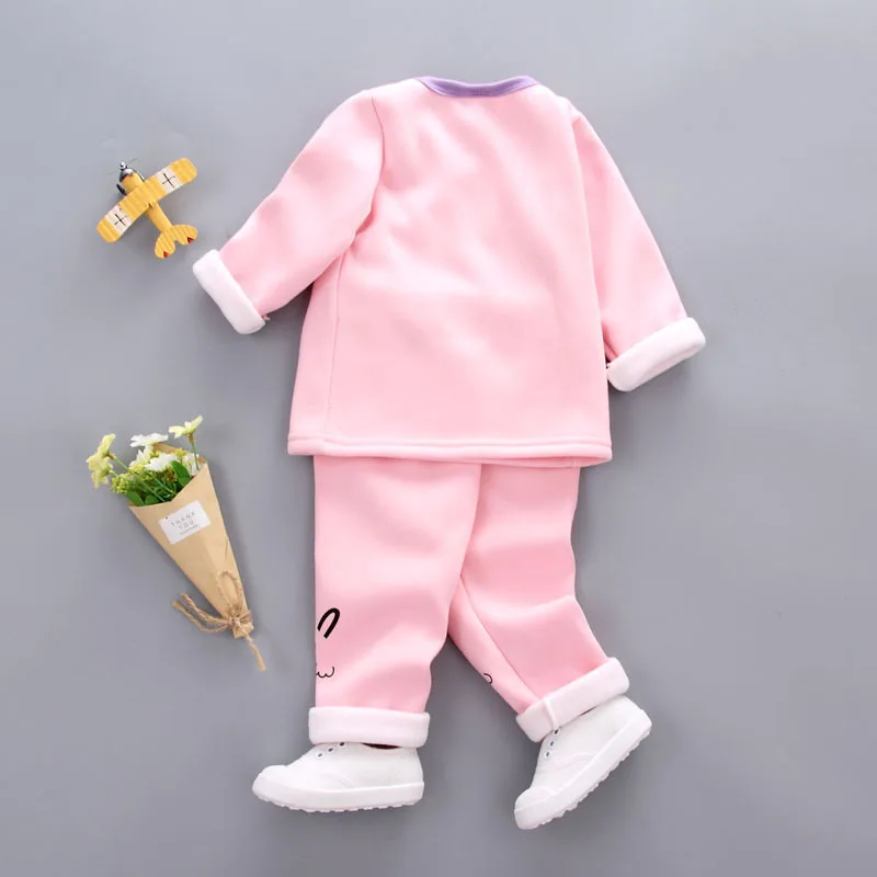 2018 Real New Baby And Boy Warm Velvet Set Autumn Winter Long-sleeved Infant Children's Cartoon Cute Suit 1-3yrs Kid Clothing | Детская