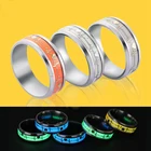 Светящееся кольцо ECG из нержавеющей стали, светящееся в темноте, волнистое, Любовное кольцо, женское, мужское, свадебное кольцо, украшения