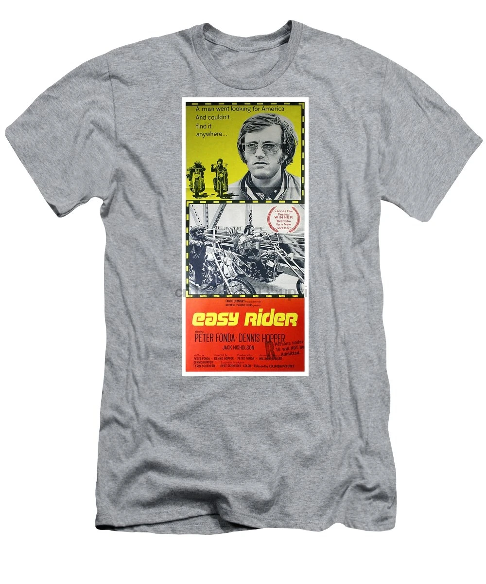 Мужская футболка с коротким рукавом Easy Rider Movie Lobby Poster 1969 Женская | одежда