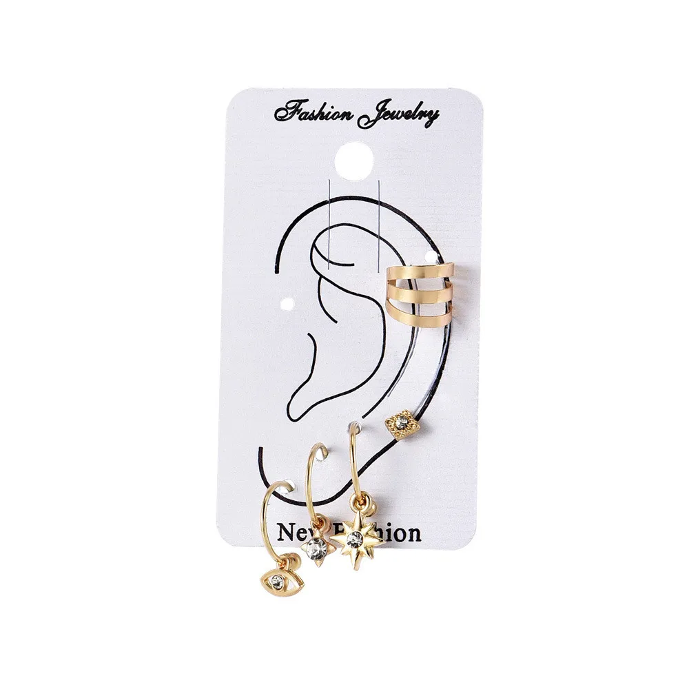 Новинка 5 шт./компл. модные серьги из Золотого Сплава Набор Винтаж Звездные глаза