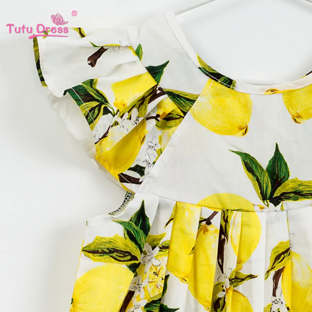 Летнее цветочное платье для маленьких девочек Брендовое Хлопковое с коротким