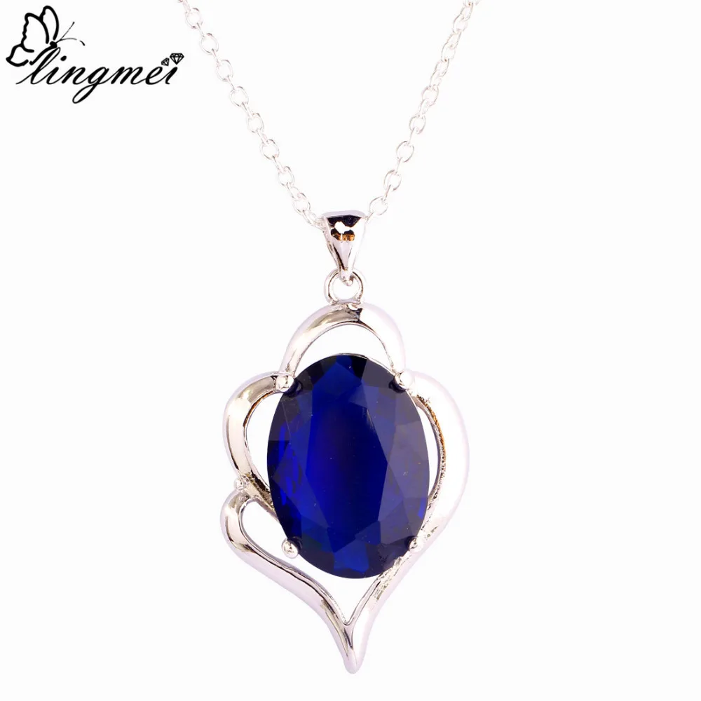 Lingmei Wholesale Fashion Oval Solitaire Style Chic Zircon Silver Color Pendant Without Chain Wedding Anniversary Gifts | Украшения и