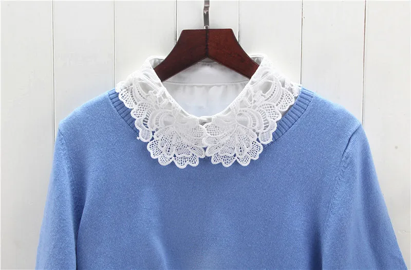 Рубашка имитация воротника белый галстук украшение костюма для пуловера