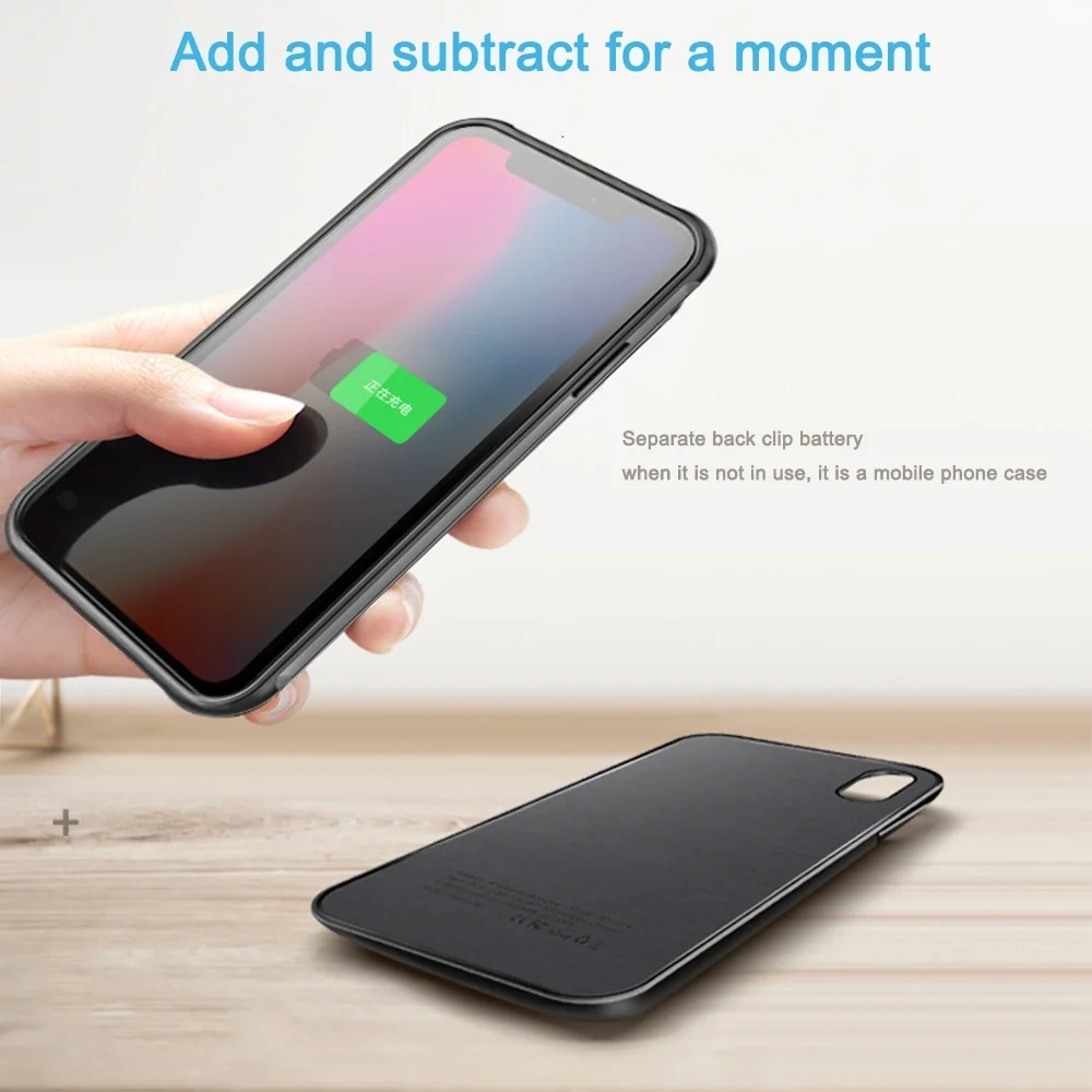 

For Iphone X Battery Case Intelligent Digital Display Wireless 5500 Mah Charge Power Bank For iphone X XR XS MAX Battery Case