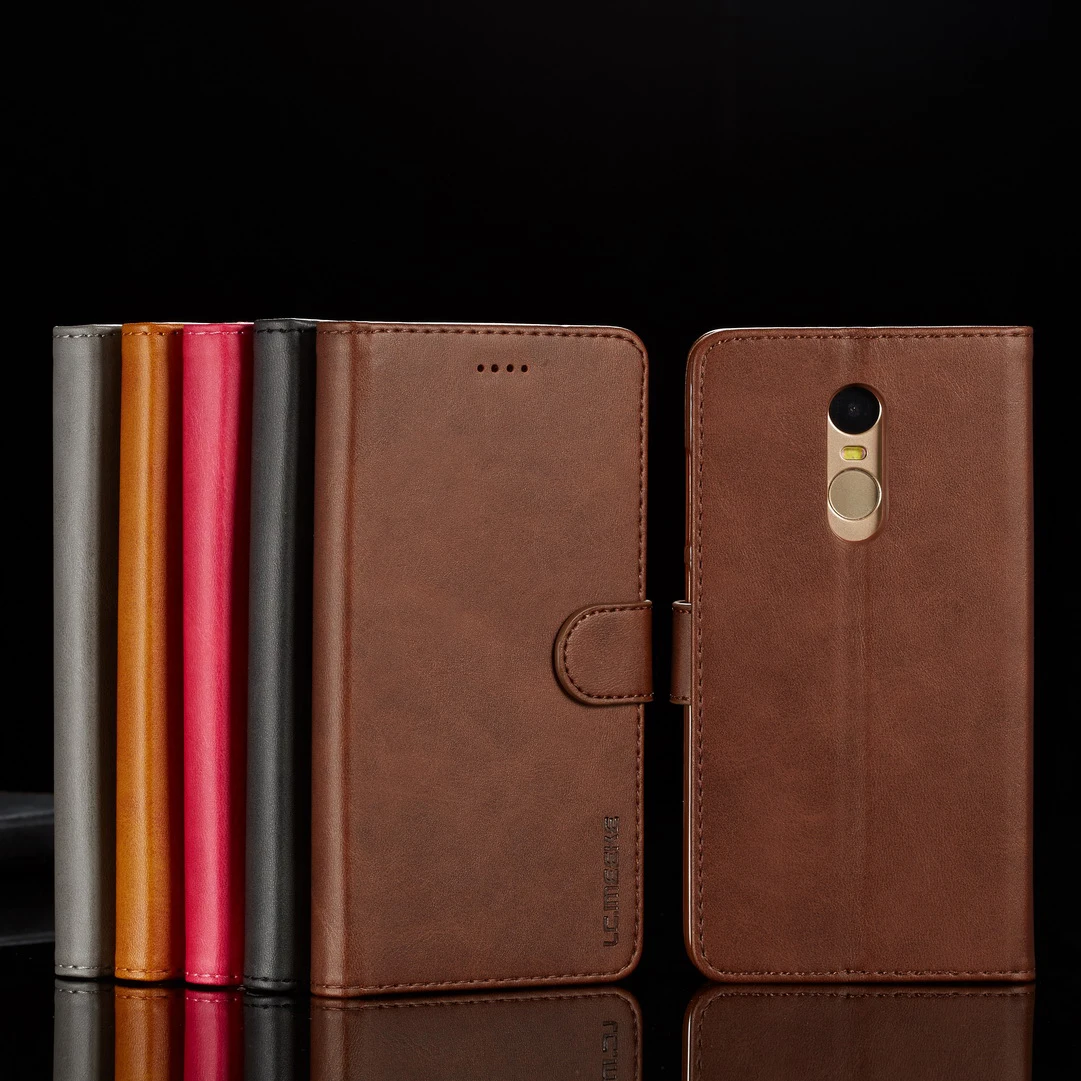 Роскошный кожаный чехол книжка с магнитной застежкой для Xiaomi Redmi Note 4