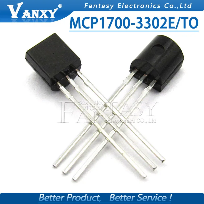 Фиксированный регулятор напряжения LDO MCP1700 3302E/TO 92 1700 3302E TO92 10 шт.|Интегральные