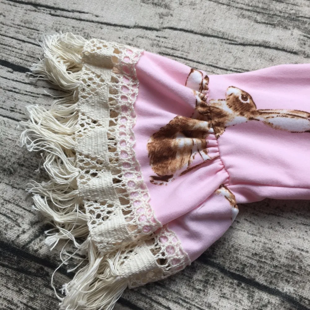 2020 new free shipping baby girls Easter bunny dress lace long sleeve with matching headband set | Детская одежда и обувь