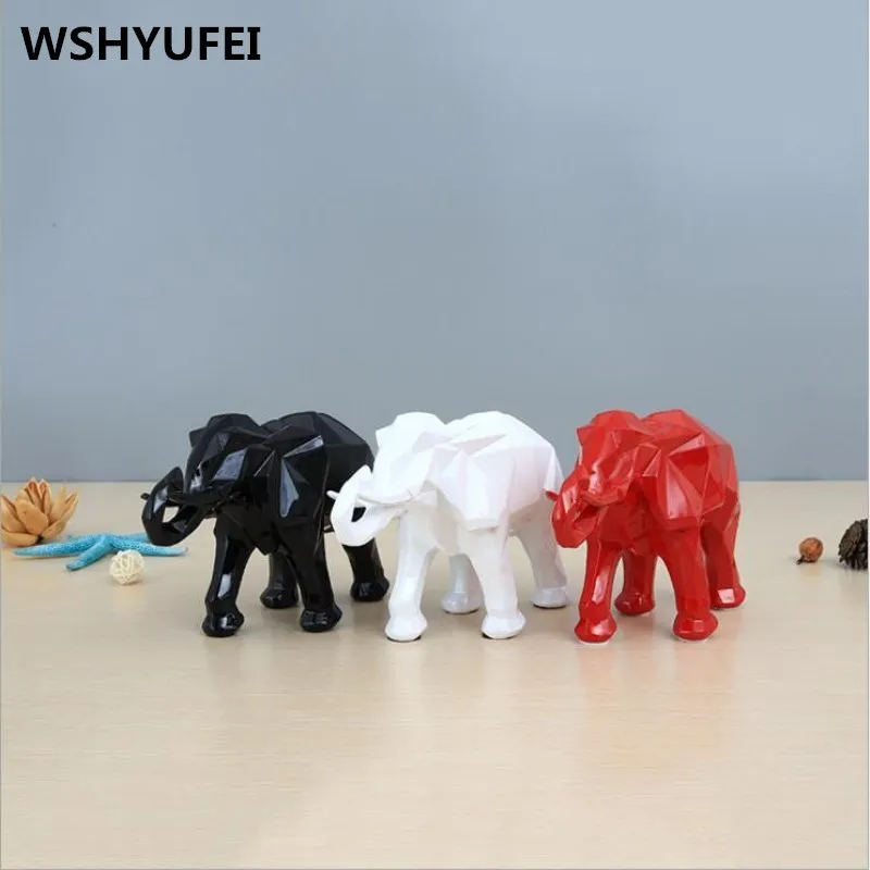WSHYUUFEI Высококачественная новая 3-цветная статуя Слон из смолы аксессуары для