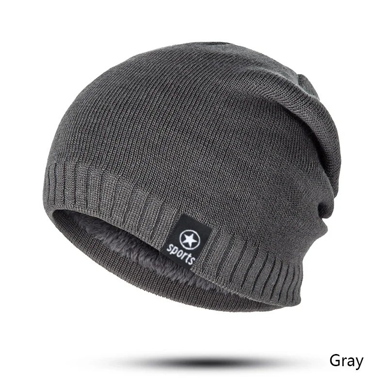 Evrfelan, модная вязанная Мужская зимняя шапка, шапочки для женщин, Толстая теплая шапка skullies hedging, 4 цвета, вязаная шапка унисекс - Цвет: gray