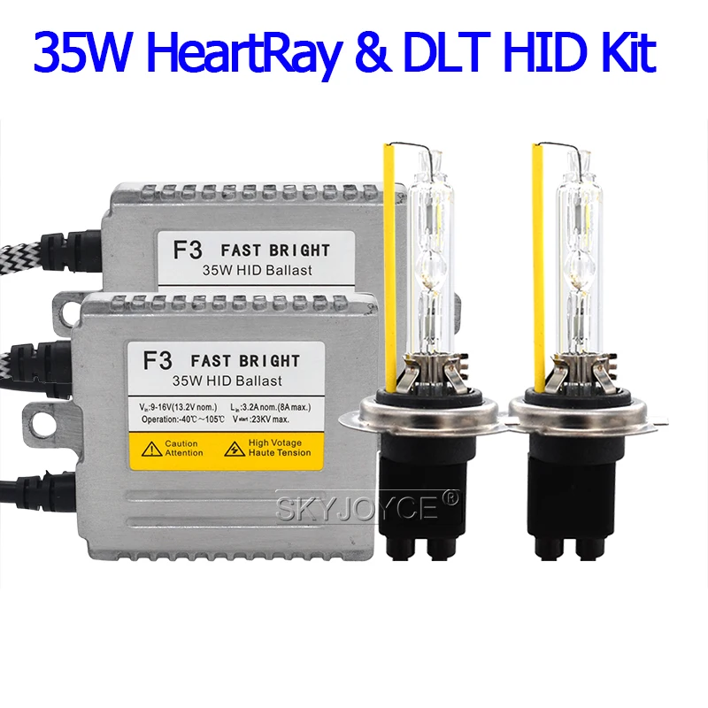 Комплект автомобильных фар SKYJOYCE 35 вт ксенон H1 4500K H7 5500K H11 6500K HB3 HB4 D2H HeartRay HID лампа DLT
