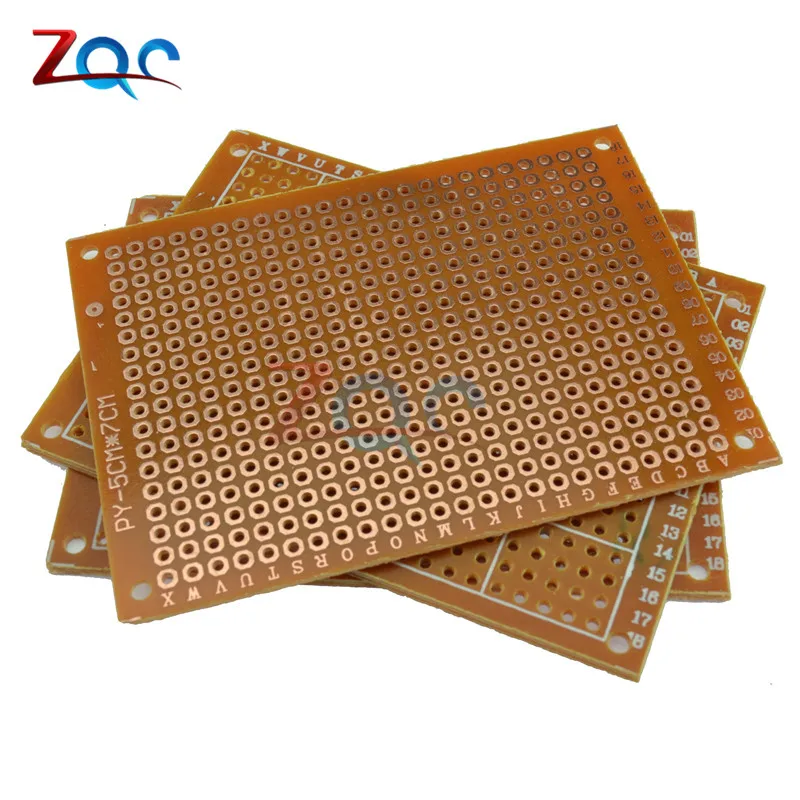 

10Pcs 5*7 PCB 5x7 PCB 5cm 7cm DIY Prototype Paper PCB Universal Board yellow