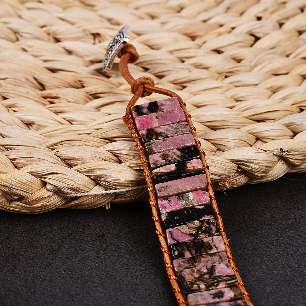 Asingeloo кожаные браслеты ручной работы с красной нитью из бусин черной линией