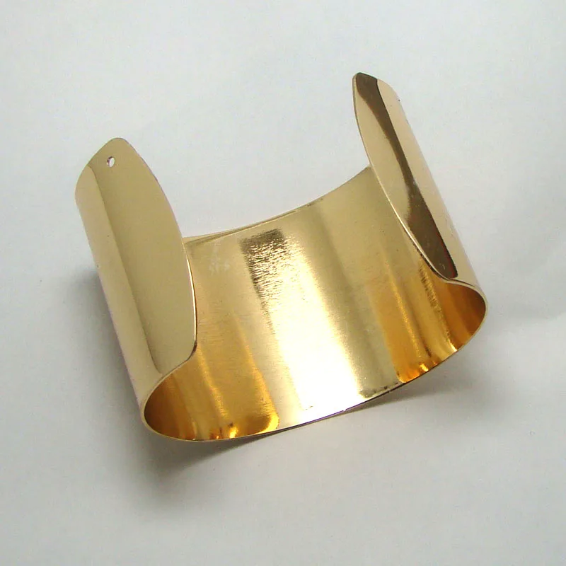 Горячая сталь 50 мм широкий полированный простой браслет на запястье летний