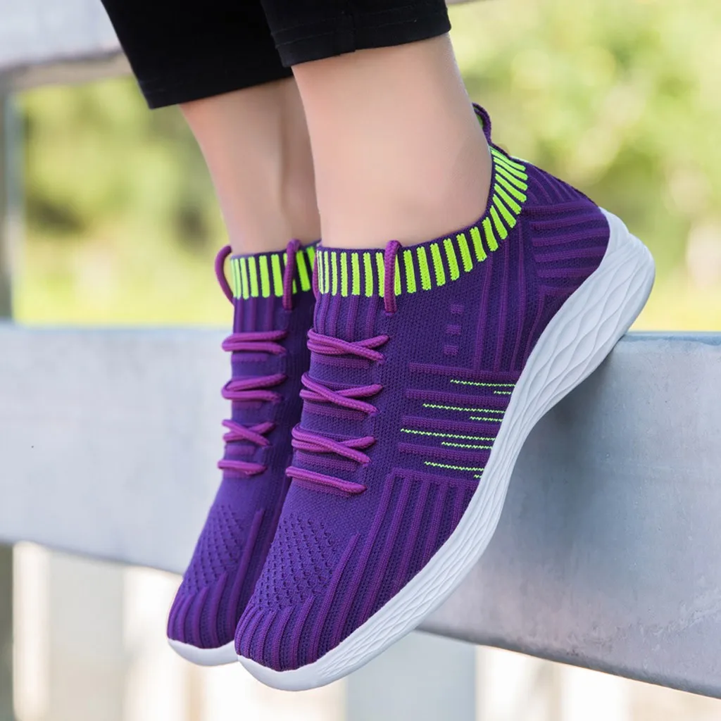 Удобные сетчатые кроссовки для женщин весна-лето плоская подошва блестящие