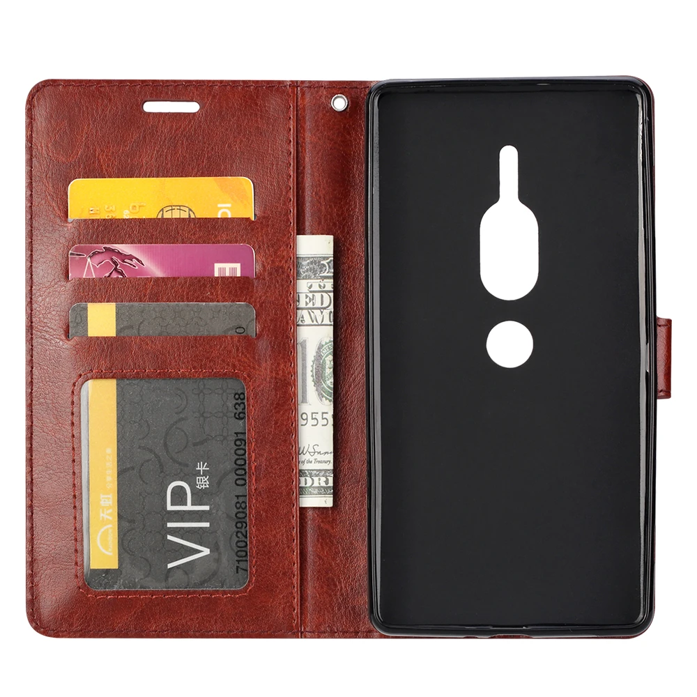 Люкс Ретро кожаный бумажник чехол для sony Xperia XZ2 Премиум флип Дело Капа крышка fundas -