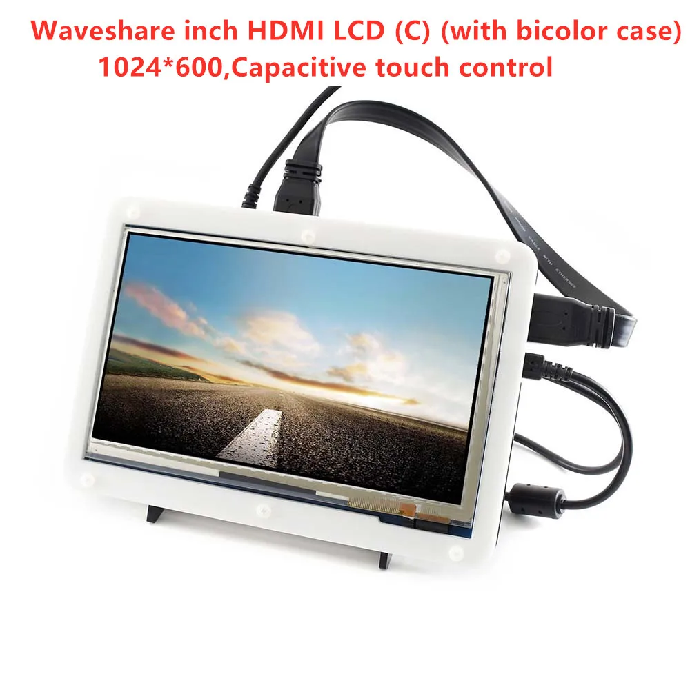 ЖК экран Waveshare 7 дюймов HDMI (C) Двухцветный чехол емкостный сенсорный 1024*600 для Raspberry