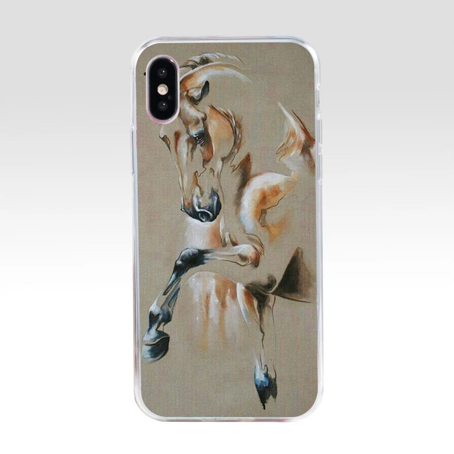 281SD акварель дух коня подарок Мягкий Силиконовый ТПУ чехол для телефона iPhone 5 5S SE X