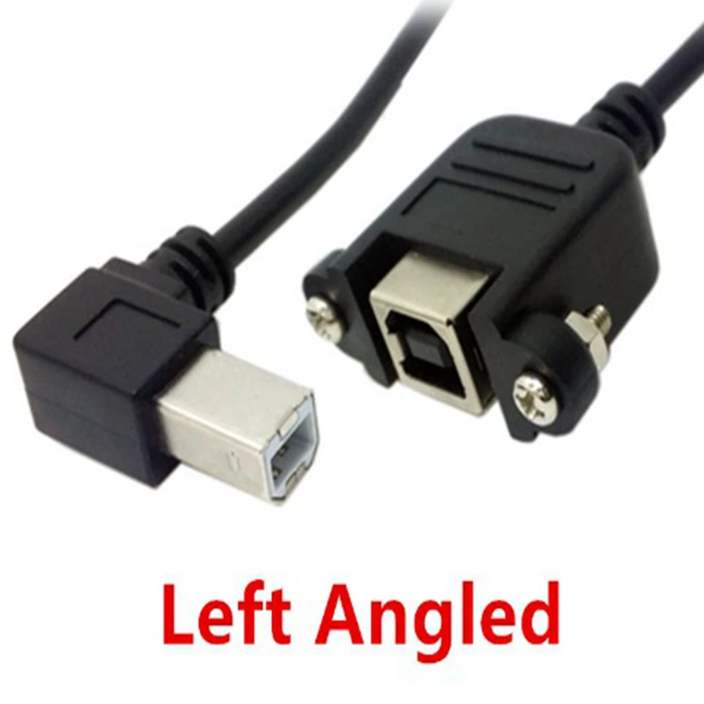 USB 2 0 90 градусов левый и правый угловой B Тип Мужской Женский удлинитель с винтами