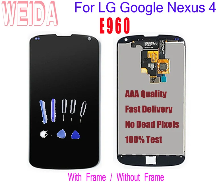 Сенсорный ЖК экран WEIDA 4 7 дюйма с дигитайзером и рамкой для LG Google Nexus e960|Экраны