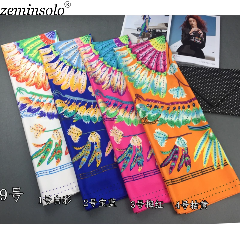 

2018 Luxury Brand Women Scarf Fashion Square Satin Silk Scarves Female Shawls Foulard Beach Cover-ups Wraps Silk Bandana Stoles