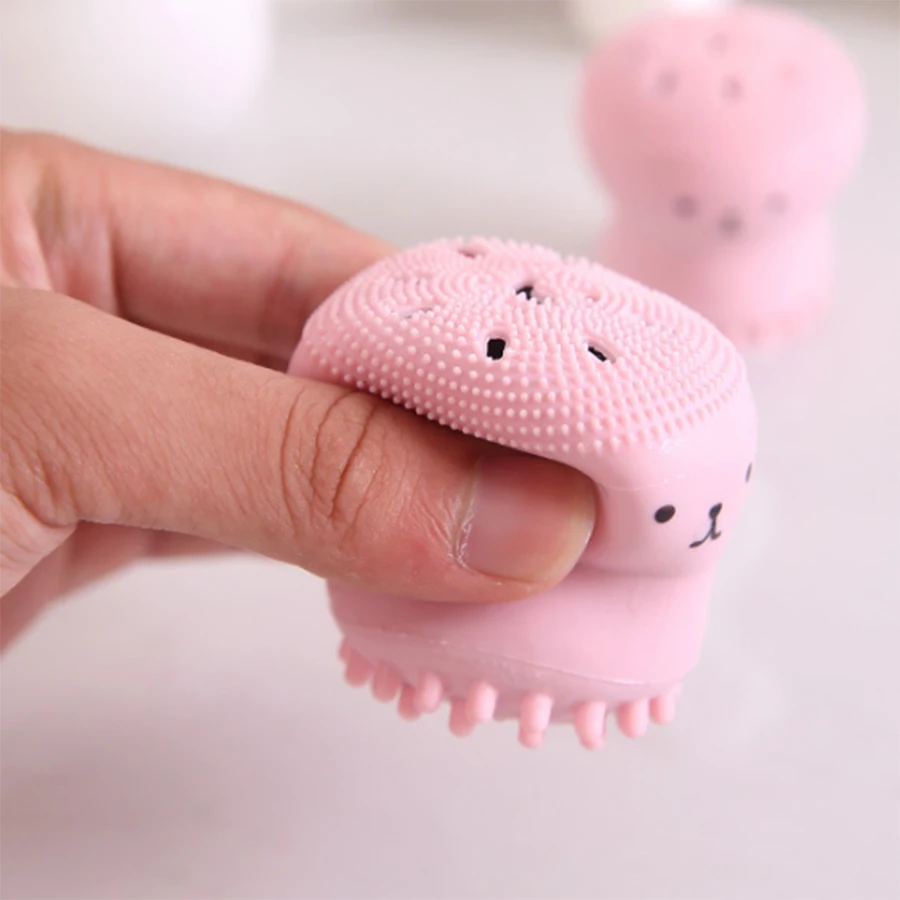 Милые осьминог Медузы щетка для чистки лица женщина девушка и массаж