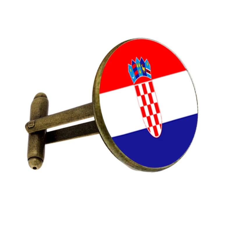 Горячая стеклянная купольная Свадебная запонка флаг хорватской Запонки
