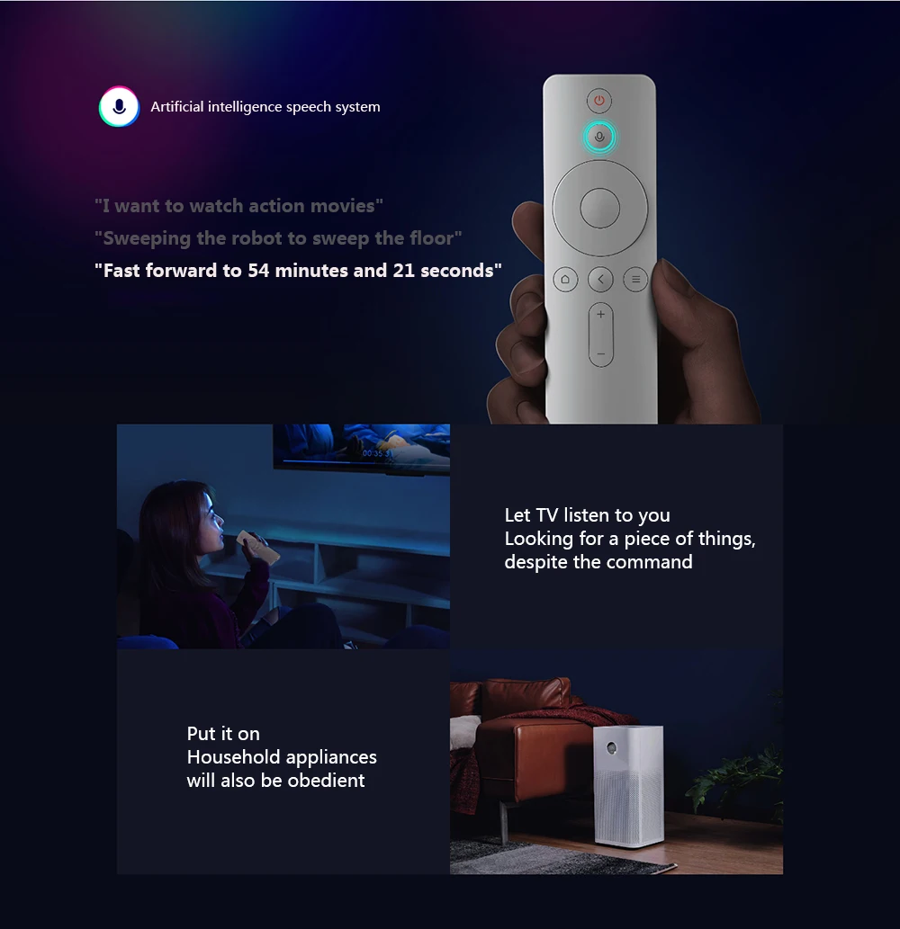 Xiaomi Mi ТВ приставка 4 4K HDR Android tv 8,1 Ultra HD 2G 8G телеприставка 4 wifi Google Cast Netflix IP tv медиаплеер