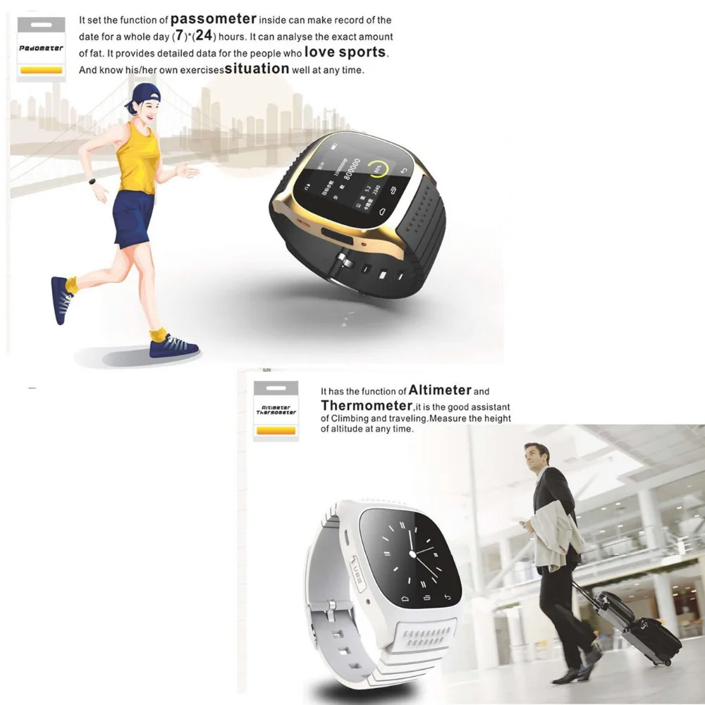 Bluetooth Smart часы M26 Роскошные наручные для iPhone Samsung Xiaomi Huawei Android и iOS смартфон
