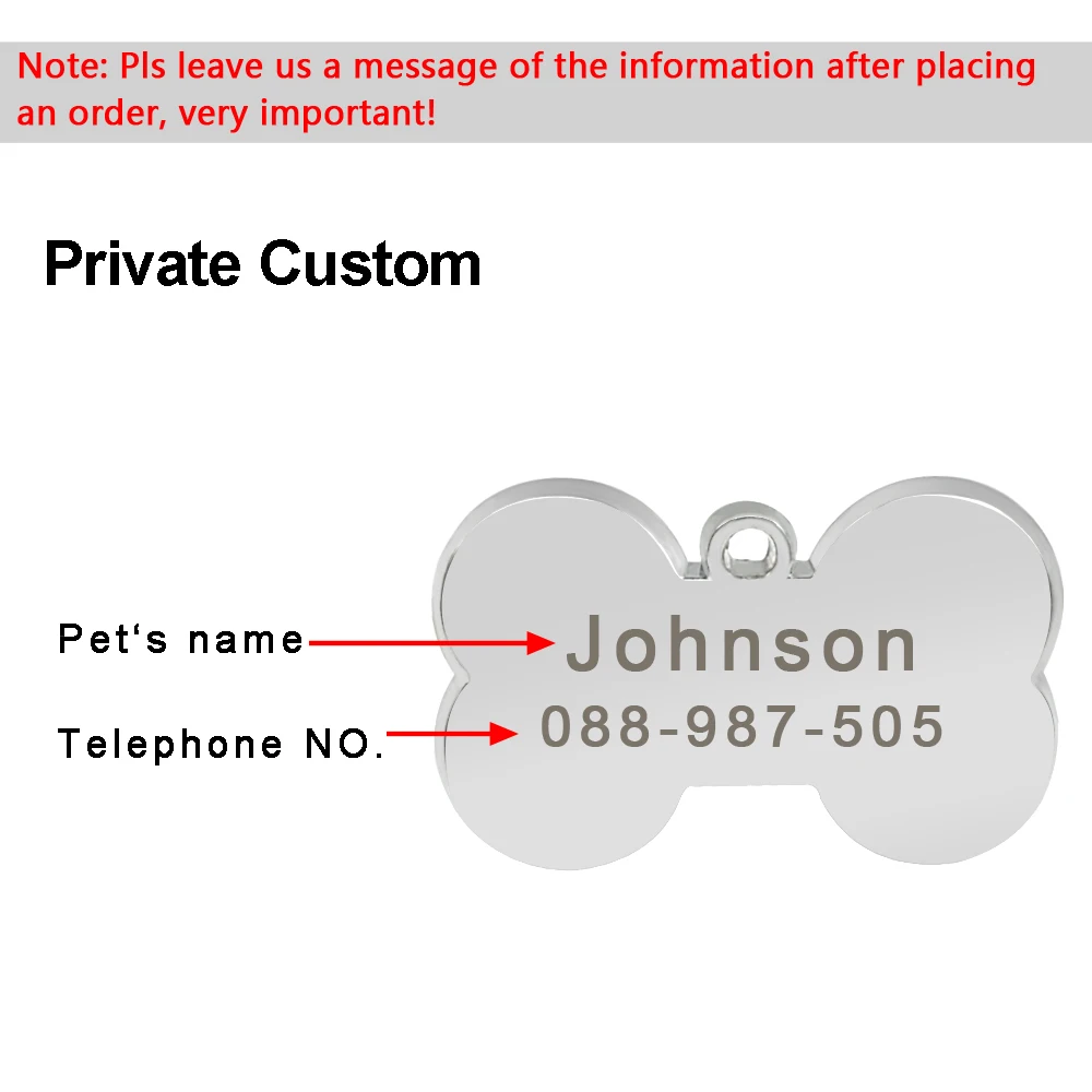 Персонализированная идентификационная бирка для собак искусственная в форме