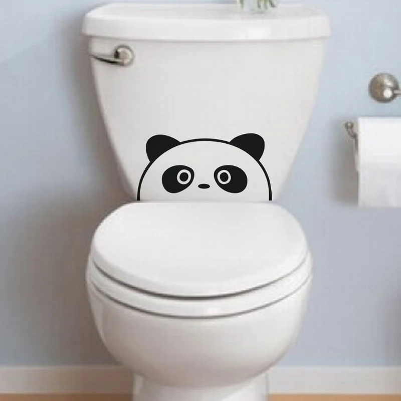 Стикер дизайн Скрытая панда виниловый Настенный декор Туалет стены