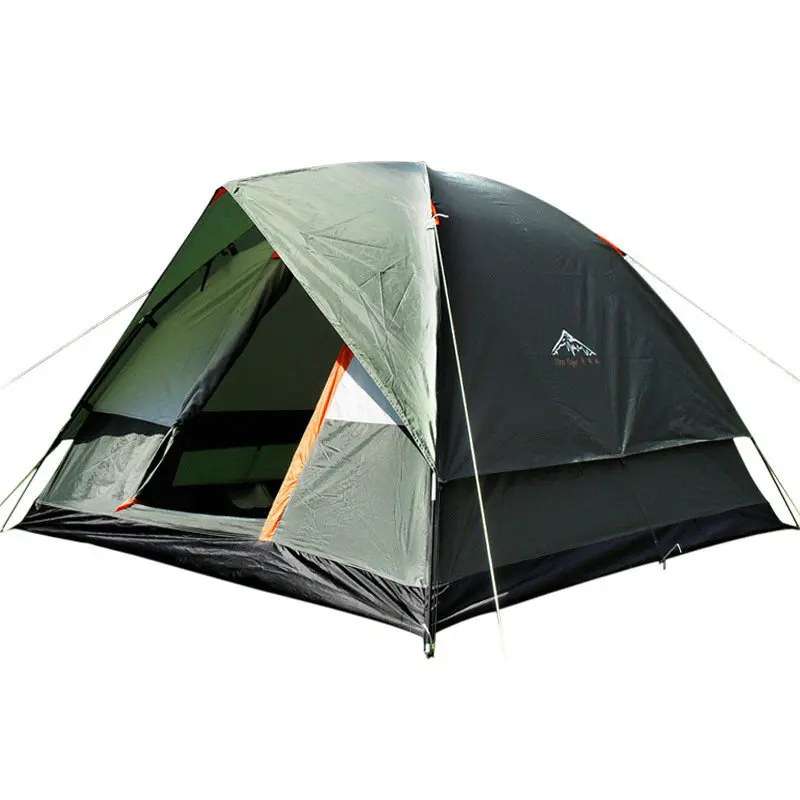 Army Green 4 человек двойной Слои палатка 200x200x130 см на открытом воздухе непромокаемые туристические палатки для Пеший Туризм Рыбалка Кемпинг русская местная - Цвет: Army Green