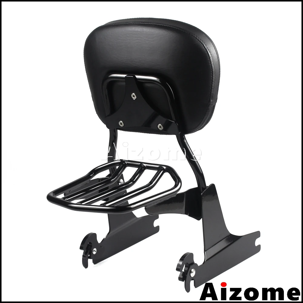 Черная съемная подставка для спинки мотоцикла Harley Dyna Fat Bob FXDF XDFSE 2008 UP Wide Glide FXDWG 2010