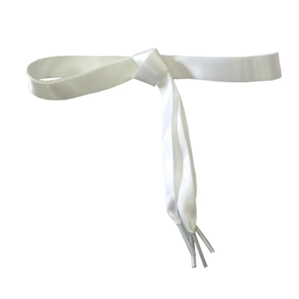 white Новинка; 1 пара; Длина 80 см; ширина 2 см; Сатиновые шелковые кроссовки со шнурками; спортивная обувь; шнурки для взрослых и детей - Цвет: white
