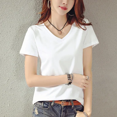 v-neck white Новинка; футболки для беременных; футболки для кормления; хлопковый топ для кормления грудью; Одежда для беременных женщин; Одежда для беременных - Цвет: v-neck white