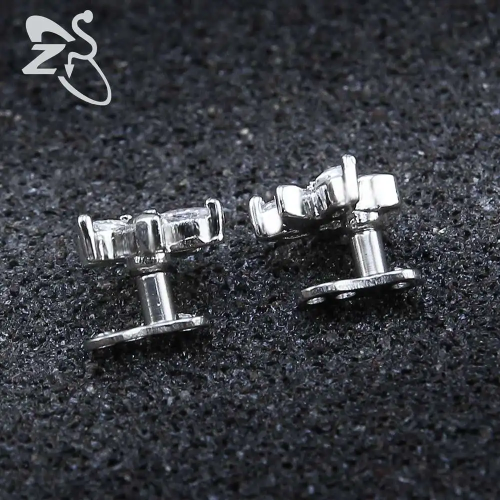 Titanium Surgical Steel Internally Threaded Screw Dermal Anchor Crystal Flower Top Piercing Skin Divers Hide In Jewelry |