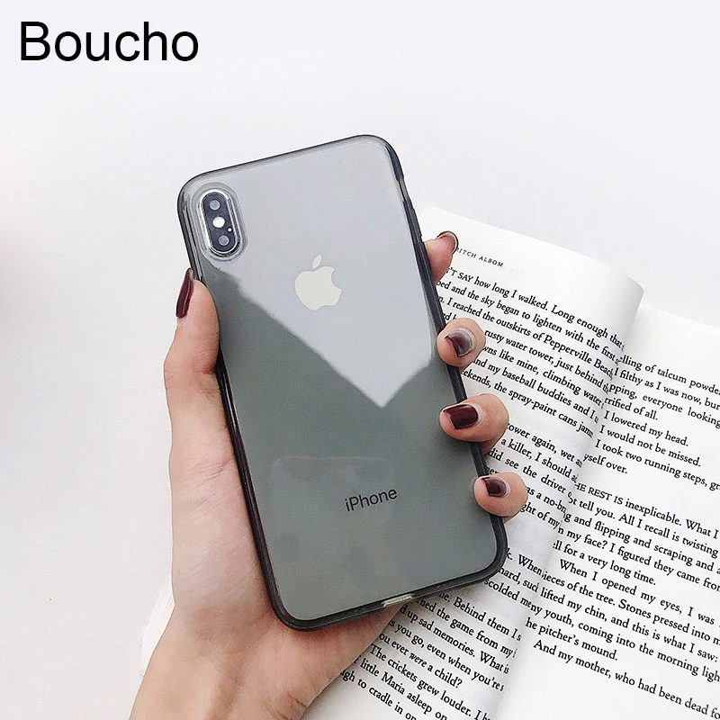 Прозрачный чехол Boucho карамельных цветов для iphone X XS MAX XR 8 plus 7plus мягкие чехлы