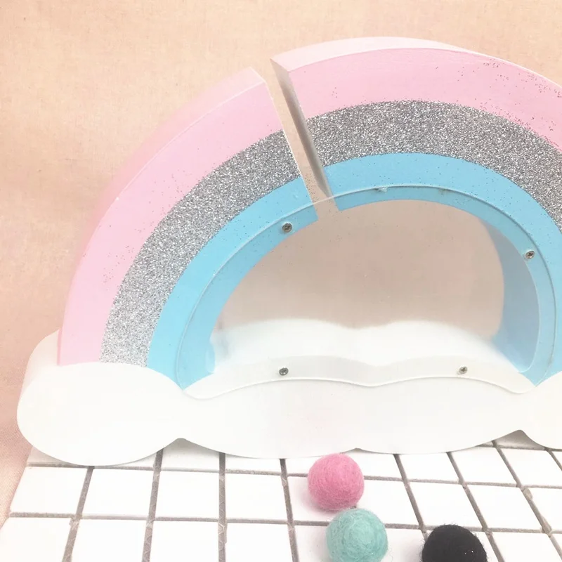 Золотая серебряная деревянная копилка облако радуга Детские макароны