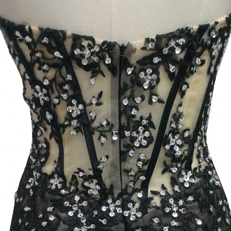 Блестящее прозрачное пикантное платье для выпускного из органзы с блестками и