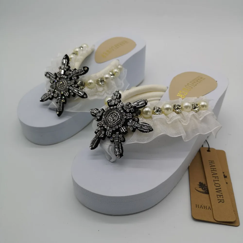 Босоножки HAHAFLOWER женские на танкетке пляжные модные сандалии высоком каблуке со